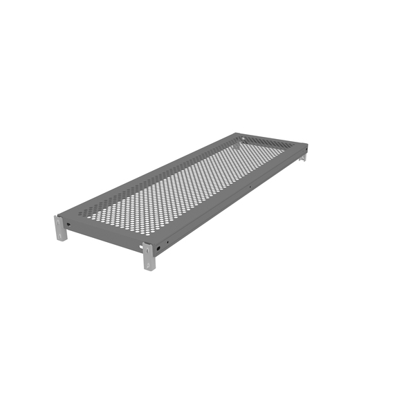 Tennsco Z-Line Additional Perf. Steel Shelf W/ Clips, 36"Wx12"Dx1 5/16"H, Gry ZMPS-3612-MGY